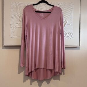 NWT Utopia by Hue Women's Pink SZ XL Long Sleeve Legging Tee Shirt Top Long